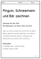 Vorschau - Mal- und Bastelvorlagen - Zeichnen mit der Acht: Pinguin, Schneemann und Bär (Zeichenanleitung Schritt für Schritt) - Seite 2