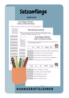 Vorschau - Arbeitsblätter - Satzanfänge Groß-/Kleinschreibung - Deckblatt