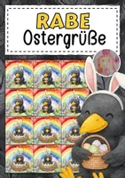 Vorschau - Mal- und Bastelvorlagen - Feriengrüße zu Ostern für die Rabenklasse - Deckblatt