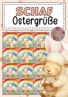 Vorschau - Mal- und Bastelvorlagen - Feriengrüße zu Ostern für die Schafklasse - Deckblatt