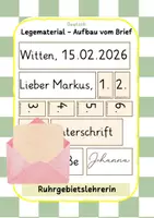 Vorschau - Arbeitsblätter - Aufbau von Briefen Legematerial Tafelmaterial - Deckblatt