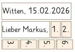 Vorschau - Arbeitsblätter - Aufbau von Briefen Legematerial Tafelmaterial - Seite 1