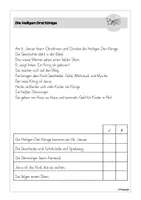Vorschau - Arbeitsblätter - Heilige 3 Könige Lesehäppchen - Lesetext mit Aufgaben - Seite 1
