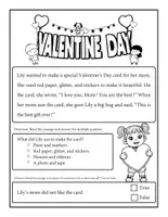 Vorschau - Arbeitsblätter - Valentine’s Day – 10 kurze Lesetexte mit Aufgaben (A1) | Reading Comprehension Grundschule - Seite 1