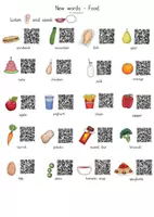 Vorschau - Arbeitsblätter - Einführung / Übung - Food / Lunch Time - Distanzunterricht / QR Codes - 3./4. Klasse - Seite 1