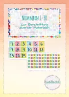 Vorschau - Bildkarten - Bunte Nummernschilder 1-30 - Deckblatt