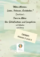 Vorschau - Arbeitsblätter - Sachtext: Tiere im März – Von Schlafmützen & Langohren - Deckblatt