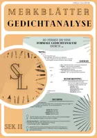 Vorschau - Poster - Merkblätter/Regelblätter Gedichtanalyse - Deckblatt