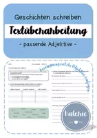 Vorschau - Arbeitsblätter - Texte überarbeiten: Zusammengesetzte Adjektive einfügen (3./4. Klasse) - Deckblatt