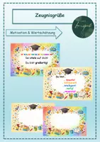 Vorschau - Anderer Materialtyp - Zeugnisgrüße/ Kleine Botschaften zum Zeugnis - Deckblatt