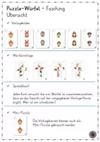 Vorschau - Spiele - Puzzle-Würfel Fasching - 4 Teile ergeben ein Gesicht - Seite 1