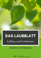 Vorschau - Arbeitsblätter - Zellbiologie ⎮ Laubblatt - Aufbau und Funktionen - Deckblatt