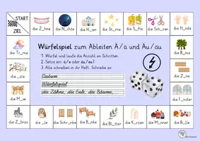 Vorschau - Spiele - Würfelspiel zum Ableiten Nomen ä/äu - Seite 2