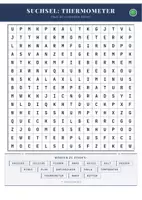 Vorschau - Arbeitsblätter - Suchsel: Thermometer – Suchsel Worträtsel – Grundschule – Leicht - Deckblatt