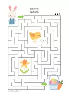 Vorschau - Arbeitsblätter - Labyrinth: Ostern (Rätsel für die 1. & 2. Klasse) - Seite 1