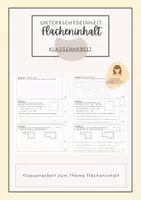 Vorschau - Test - Klassenarbeit Flächeninhalt I Lernzielkontrolle - Deckblatt