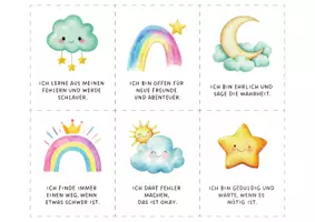 Vorschau - Fördermaterial/Inklusion - Affirmationskarten für Kinder: 24 Affirmationen. Positive Sprüche für Motivation, Selbstbewusstsein & Achtsamkeit im Klassenzimmer. - Seite 3