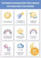 Vorschau - Fördermaterial/Inklusion - Affirmationskarten für Kinder: 24 Affirmationen. Positive Sprüche für Motivation, Selbstbewusstsein & Achtsamkeit im Klassenzimmer. - Deckblatt