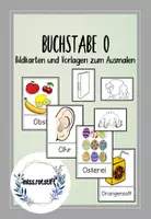 Vorschau - Mal- und Bastelvorlagen - Buchstabe O - Alphabetisierung - Bildkarten - Anlaut - Deckblatt