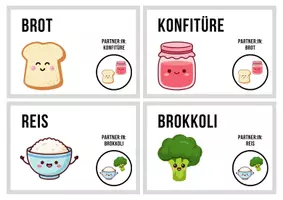 Vorschau - Bildkarten - Zufalls-Gruppenkarten „Essen“ - spielerisch & unkompliziert einteilen - Deckblatt