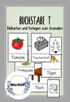 Vorschau - Mal- und Bastelvorlagen - Buchstabe T - Alphabetisierung - Bildkarten - Anlaut - Deckblatt