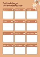 Vorschau - Poster - Geburtstagskalender für die Löwen / Löwenklasse - Deckblatt