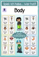 Vorschau - Spiele - Body Parts GAME: I have... Who has? (SPIEL: Ich habe... Wer hat?) - Deckblatt