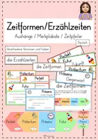 Vorschau - Präsentationen/Tafelbilder - Zeitformen/Erzählzeiten - Merkplakate und weitere Visualisierungen - Deckblatt