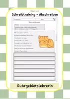 Vorschau - Arbeitsblätter - Schreibtraining abschreiben üben Katze LRS - Deckblatt