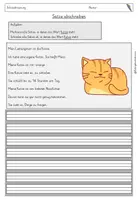 Vorschau - Arbeitsblätter - Schreibtraining abschreiben üben Katze LRS - Seite 1