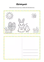 Vorschau - Mal- und Bastelvorlagen - Oster-Postkarte Bastel- und Malvorlagen - Seite 1