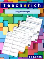 Vorschau - Arbeitsblätter - Textgleichungen - Deckblatt