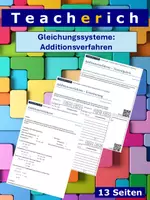 Vorschau - Arbeitsblätter - Gleichungssysteme: Additionsverfahren - Deckblatt
