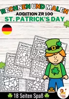Voorbeeld - Rechen-Mal-Blätter - Addition bis 100 (St. Patrick's Day) Wiskunde Duits - Voorblad