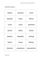 Vorschau - Spiele - Wörter mit chs - Bingo, Rätsel, Suchsel - x-Laut - Seite 1