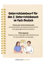 Vorschau - Stundenentwürfe - Unterrichtsentwurf zu Ich-Botschaften - Deckblatt