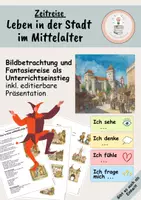 Vorschau - Bildkarten - Die Stadt im Mittelalter - Bildbetrachtung und Fantasiereise - anschaulicher Einstieg - Deckblatt