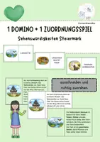 Vorschau - Spiele - Steiermark Sehenswürdigkeiten, Domino & Zuordnungsspiel - Deckblatt