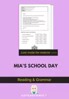 Vorschau - Arbeitsblätter - Mia's school day: Reading and Grammar (English) - Deckblatt