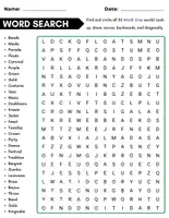 Vorschau - Arbeitsblätter - Mardi Gras: Word Search - Crossword Puzzle - Vocabulary Worksheet & Answers Key - Seite 1