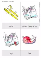 Vorschau - Bildkarten - Wortschatzaufbau Englisch – school supplies – A6-Karten - Seite 3