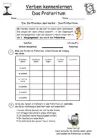 Vorschau - Arbeitsblätter - Verben kennenlernen - Das Präteritum - Deckblatt