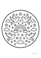 Vorschau - Mal- und Bastelvorlagen - Ausmalbilder | Fensterbilder - Mandalas im Frühling (Vorschule, Klasse 1-2) - Seite 3