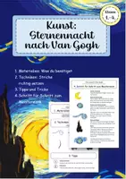 Vorschau - Mal- und Bastelvorlagen - Sternennacht nach van Gogh - Deckblatt