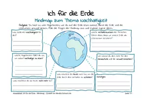Vorschau - Arbeitsblätter - Klimamaterial Umweltschutz & Nachhaltigkeit: Ich für die Erde - Mindmap (kostenlos) - Seite 1