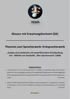 Vorschau - Unterrichtsreihen - Spracherwerbstheorie: Klausur Humboldt - Deckblatt