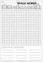 Vorschau - Arbeitsblätter - SPACE - Word search - Seite 1