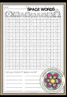 Vorschau - Arbeitsblätter - SPACE - Word search - Deckblatt