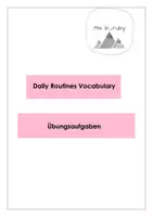 Vorschau - Arbeitsblätter - Daily Routines Vocabulary/ Wortschatz - Deckblatt