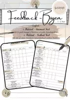Vorschau - Arbeitsblätter - Feedbackbögen I Assessment Sheet I Feedback Sheet - Deckblatt